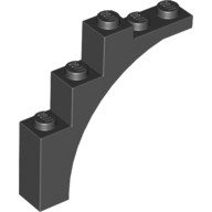 Lego kostka (kostička) 1x5x4 oblouk, černá (6020848)